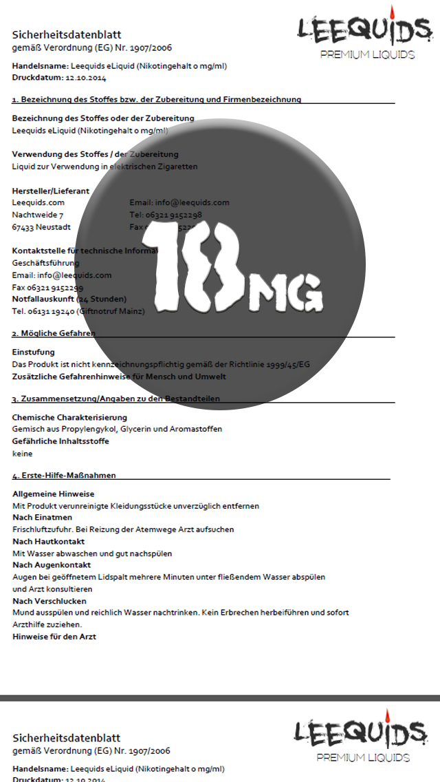 Sicherheitsdatenblatt18mg
